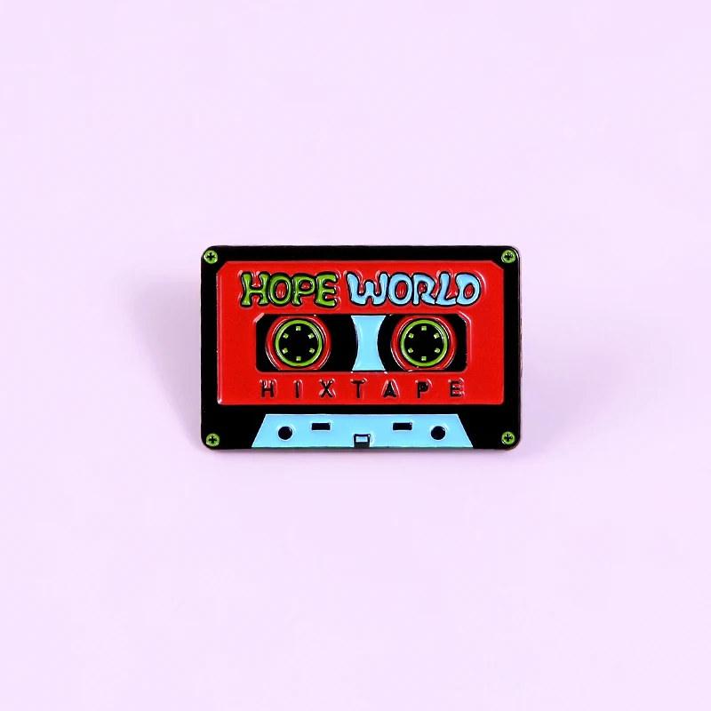 HOPE World dretro магнитная лента эмалированная булавка винтажная поп музыка