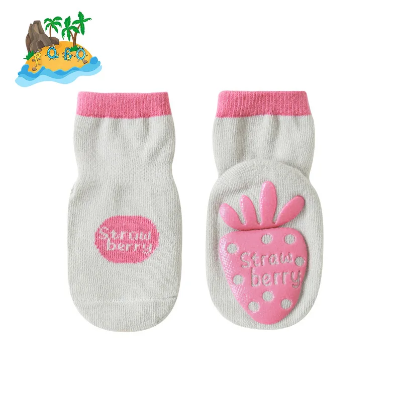 Calcetines de invierno de pelo grueso para beb&eacute; y ni&ntilde;a, medias divertidas de animales con suela de goma, para interiores, para reci&eacute;n nacidos-4