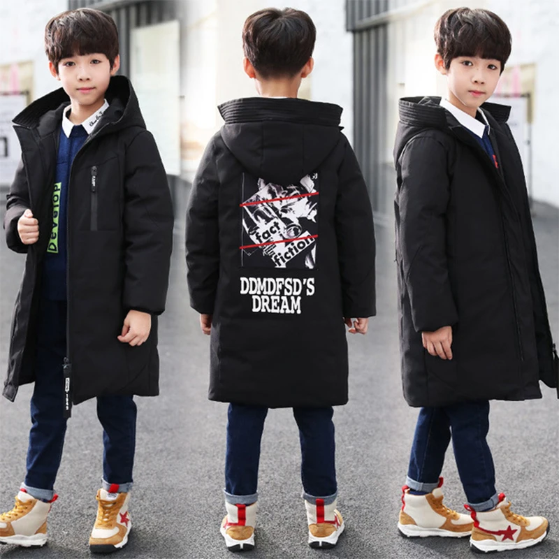 2019 куртка для мальчиков зимняя Детская с капюшоном и средней длины |