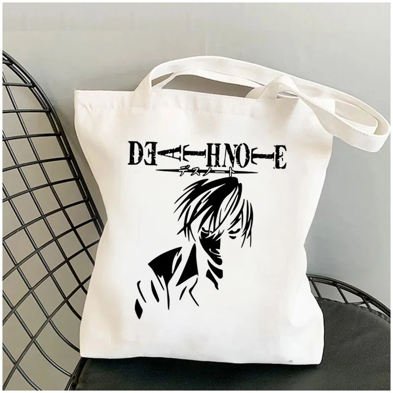 

Сумка для покупок Death Note, плетеная Хлопковая Сумка-мешок для покупок, экологически чистый чемоданчик