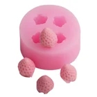 Симпатичная силиконовая 3D форма в виде клубники, форма для фруктов, украшение для торта, помадки, для кукольного домика, форма для ваты, конфет, смолы, глины