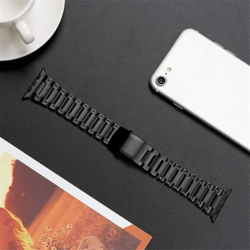 

Ремешок из нержавеющей стали для Apple watch Band 44 мм 40 мм 38 мм 42 мм, аксессуары для смарт-часов iWatch Series 3 4 5 6 se 7 45 мм 41 мм