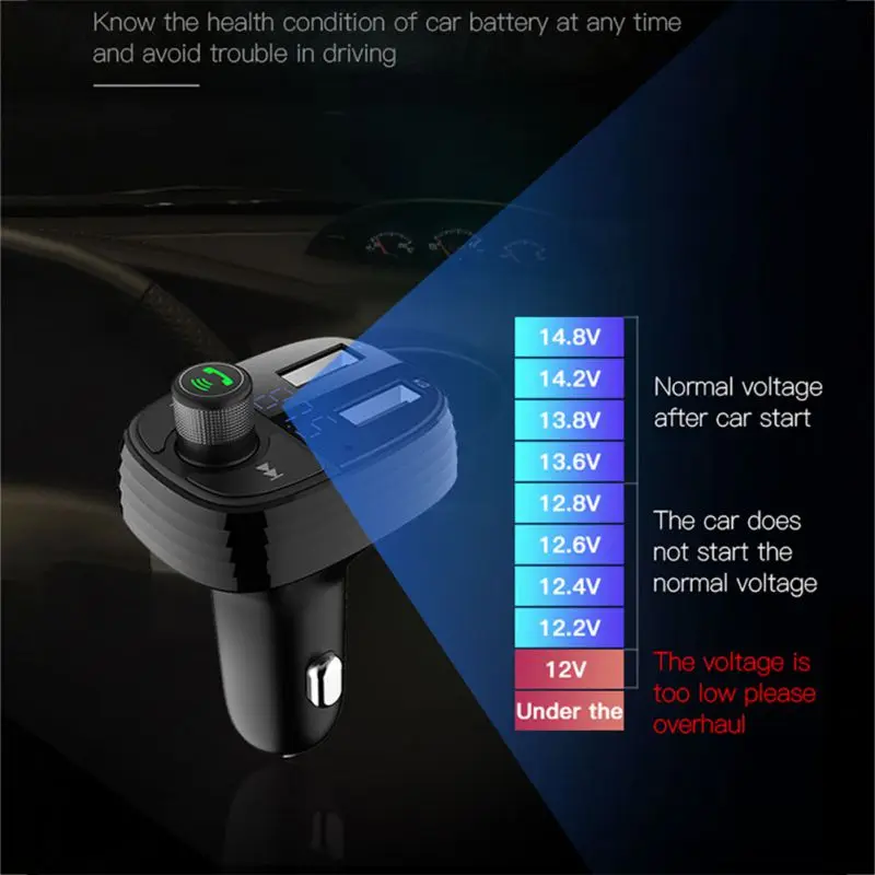 New Dual USB Charger Car Bluetooth Fm Transmitter MP3 Player Kit TF Card Quick Charge Adapter Handsfree Calling | Компьютеры и офис