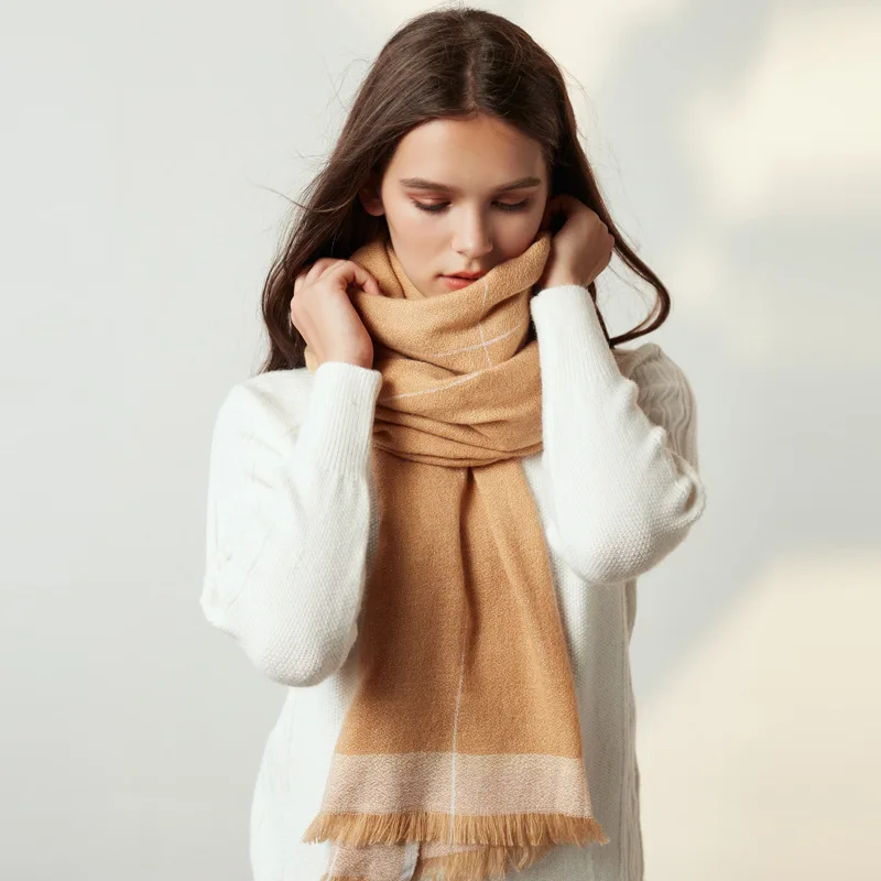 Осень и зима 2019 длинный корейский шерстяной женский шарф Студенческая теплая