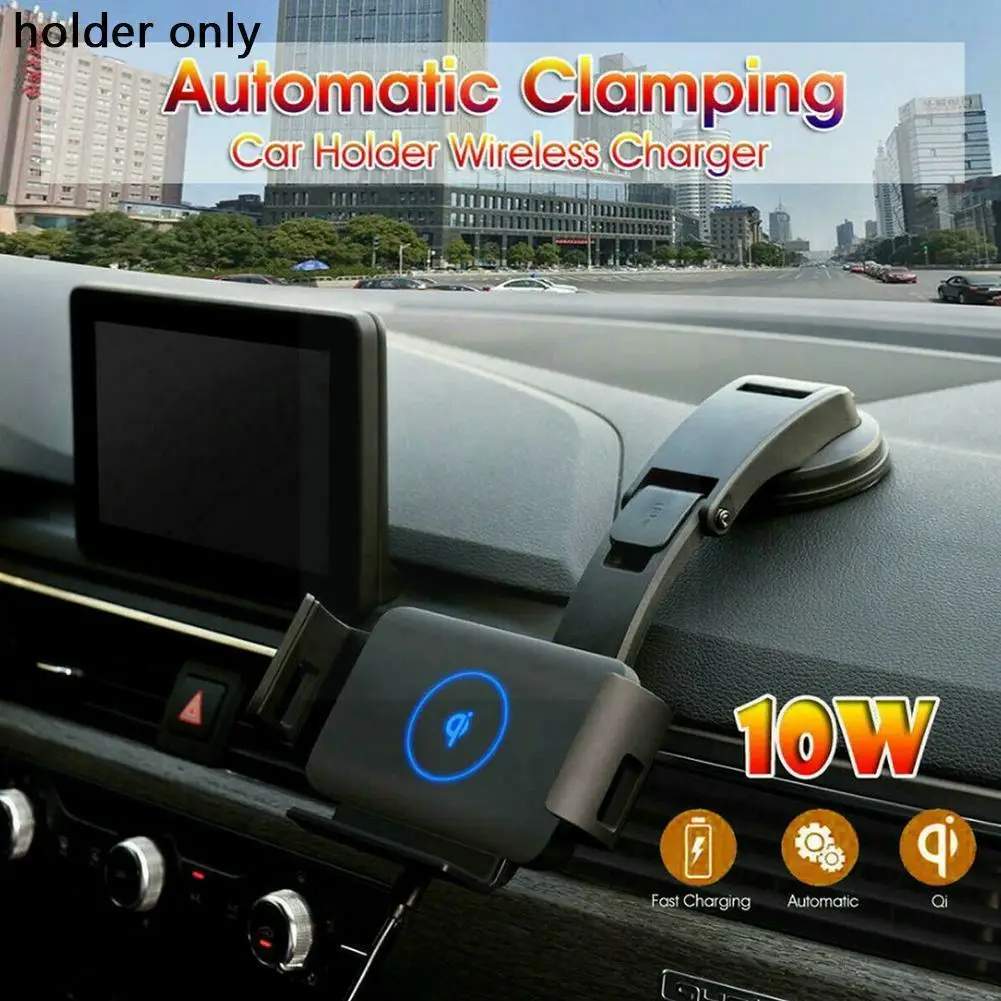 

Automatic Clamping Car Wireless Charger For Fold Air Vent Mount Phone Holder For O4w1