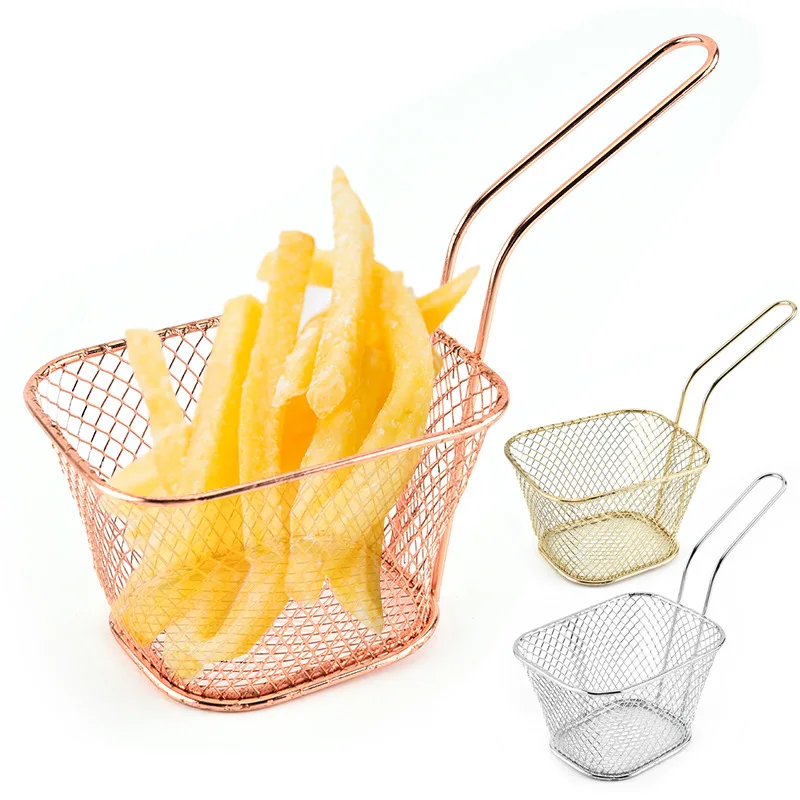 

Stainless Steel Colander French Fries Oil Strainer Skimmer Filtration Basket Western Food Snack Mesh Funnel Utensils for Kitchen