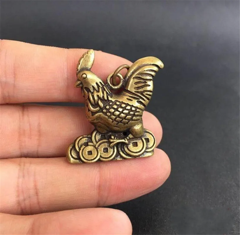 YM медная сборная статуя китайская латунная резная зодиака курица изысканные