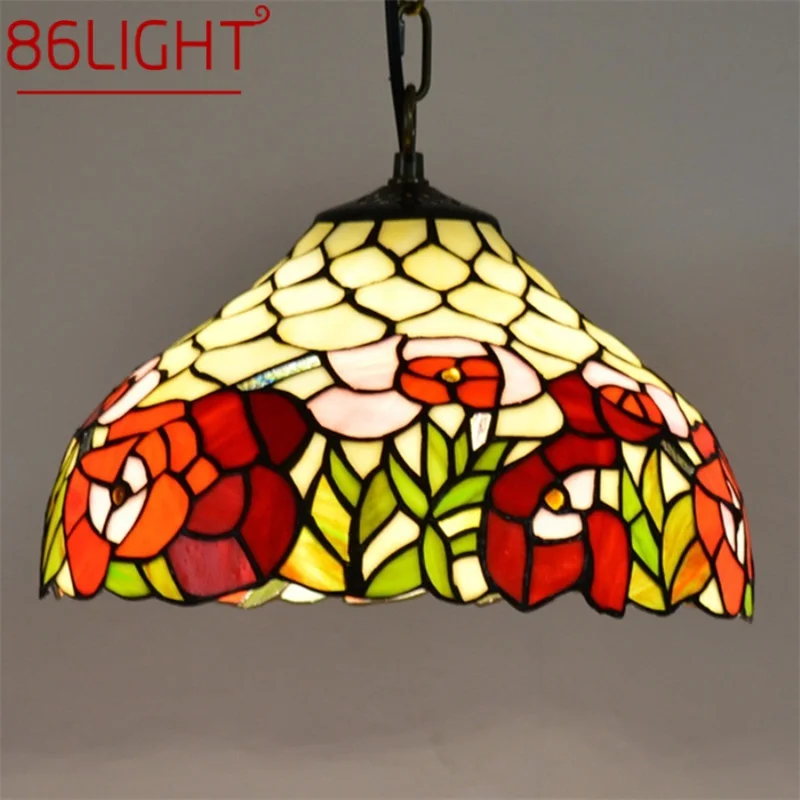 

86LIGHT Tiffany Pendant Light Contemporary LED Colorful Lamp Fixtures Decorative For Home Dining Room