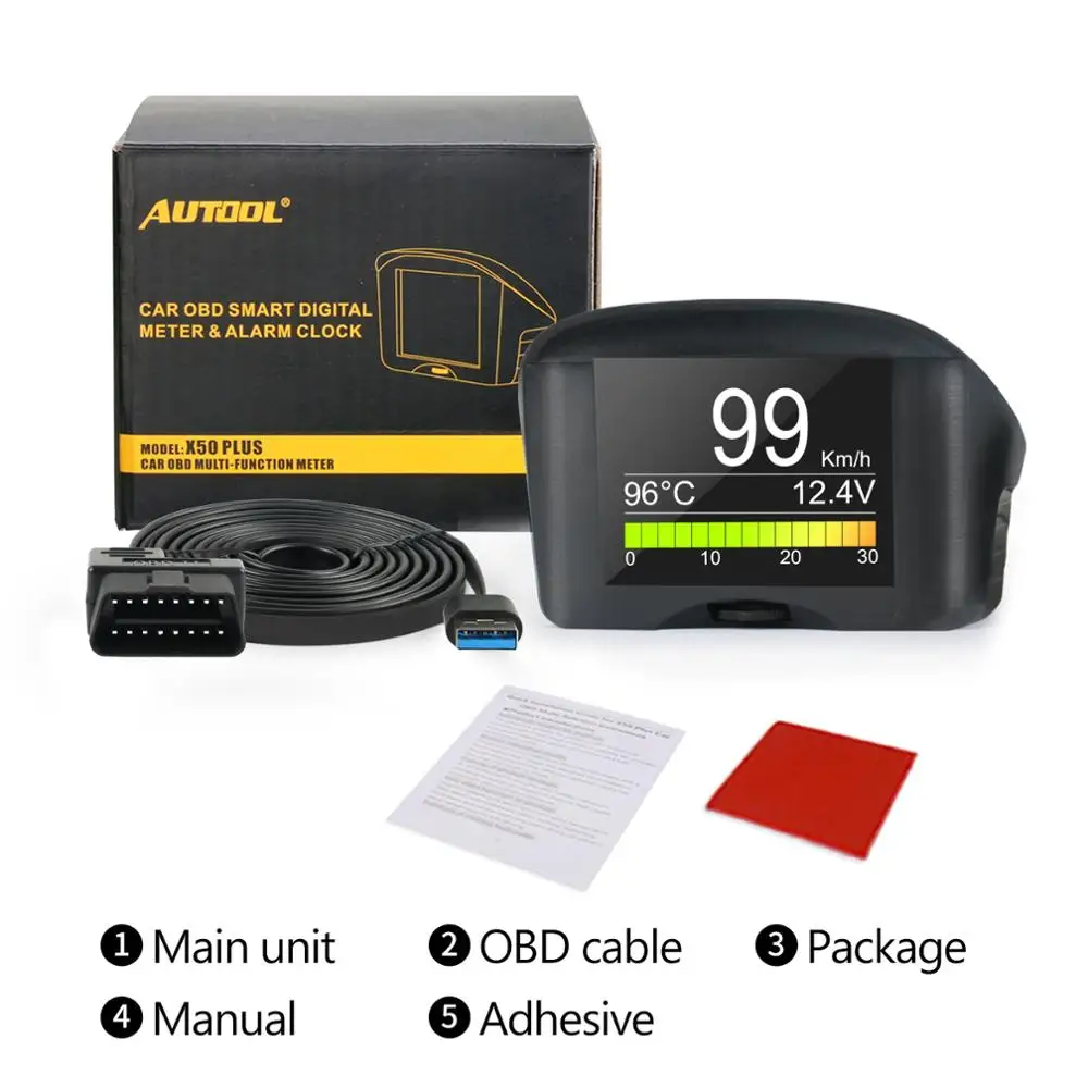 Автомобильный Тахометр AUTOOL X50 PLUS бортовой компьютер с Hud-дисплеем цифровое