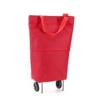 portable folding shopping cart large capacity multifunctional waterproof grocery shopping bag with wheel ts1