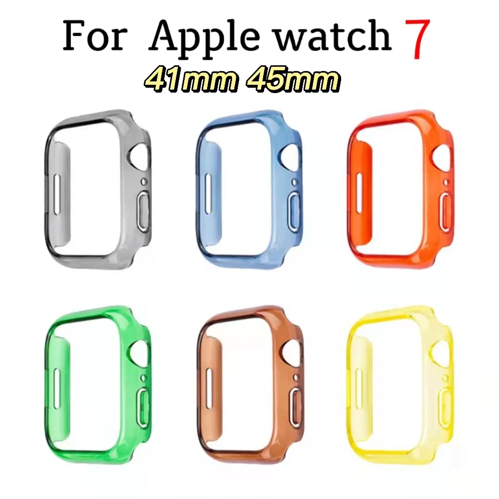 

Case For Apple Watch Series 7 45mm/41mm 44mm/40mm/42mm 38mm Transparent PC Protective Bumper for iwatch 7 4 3 5 se 6