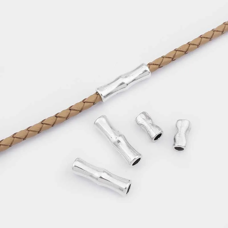 10 шт покрытые серебром Цвет слайдер трубчатая балка бусины распорка для 3 мм 4