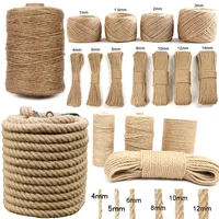 1 14mm natural jute twine vintage jute rope cord string twine burlap for diy crafts gift wrapping gardening wedding decor 2 100m