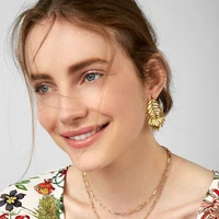 ywzixln personality geometric drop earrings mix color fashion alloy hollow leaves jewelry earring for women wholesale e069