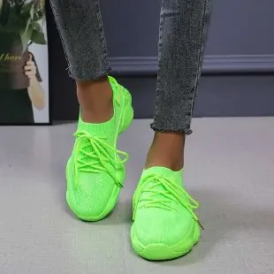 

Women Sneakers Casual Shoes Comfortable Mesh Lace-Up Ladies Sport Shoes Wedges Chunky Women's Vulcanized Shoes Females Sneakers