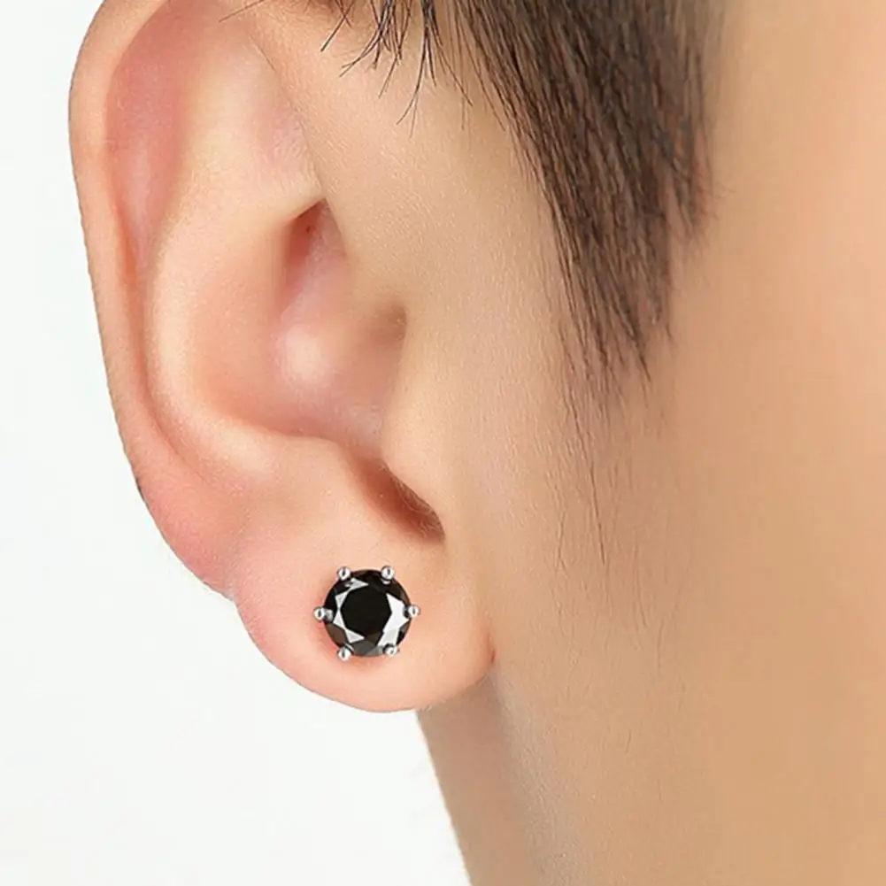 

80% Hot Sale 1 Pair Unisex Cubic Zirconia Magnet Clip No Piercing Earrings Jewelry for Wedding