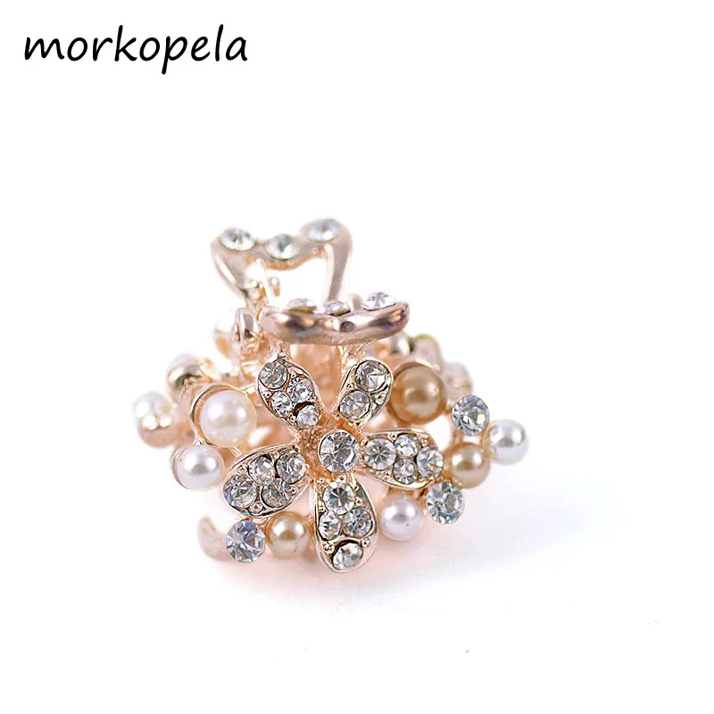 Morkopela искусственный жемчуг цветок маленький зажим для волос модные женские