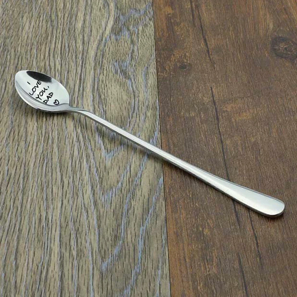Ложка для мороженого нержавеющая сталь с гравировкой Я люблю тебя папа | Дом и сад
