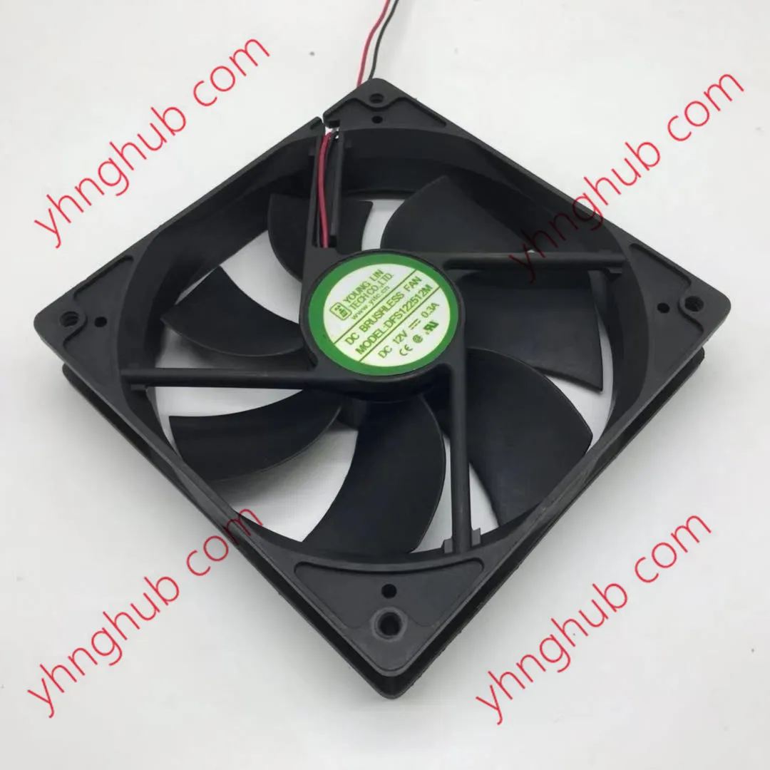 Young Lin DFS122512M DC 12В 0.30A 120x120x25 мм 2-проводной серверный квадратный вентилятор - купить