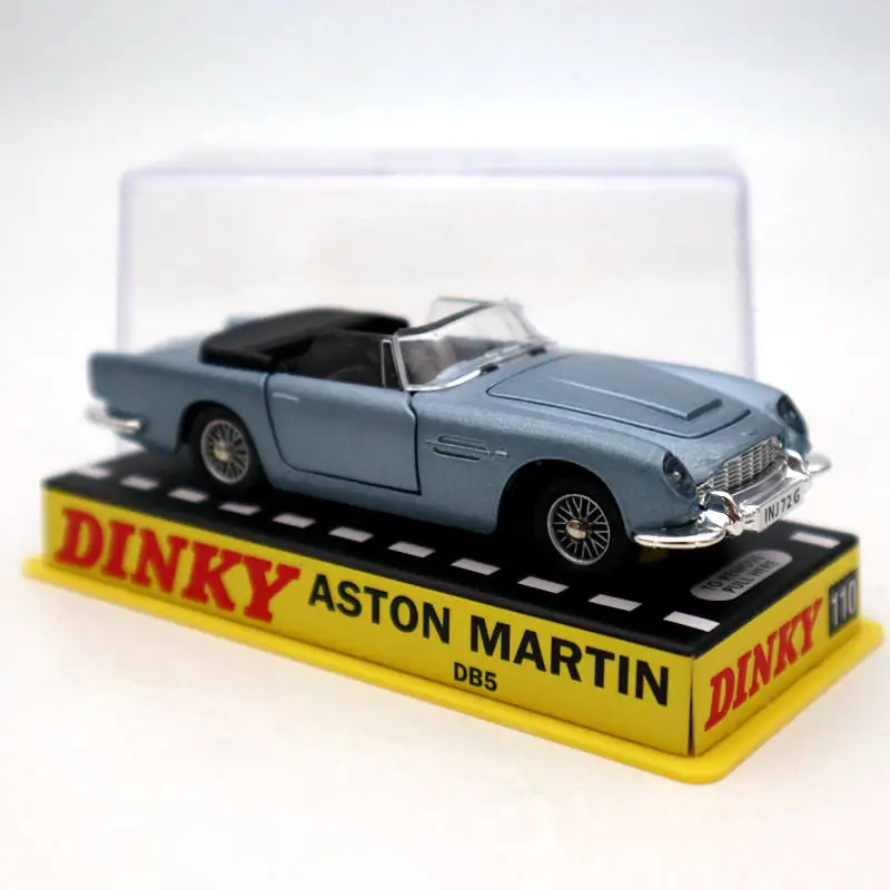 Коллекционные модели автомобилей Aston Martin голубого цвета игрушки DIN Atlas 1:43