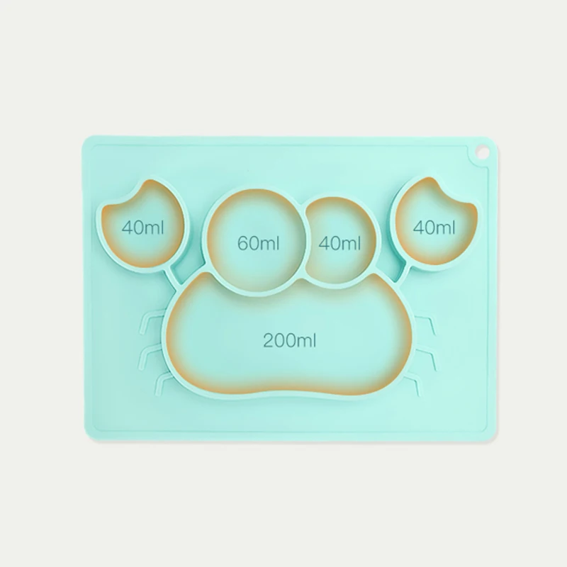 Безопасная силиконовая столовая тарелка для детей мультяшная посуда детская