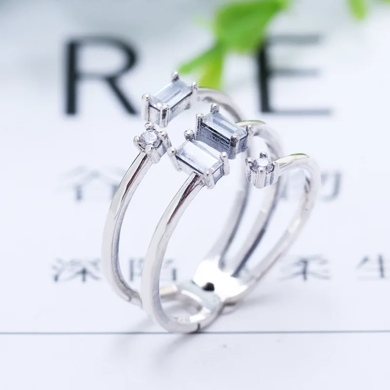 Новинка 2020 оригинальное Открытое кольцо из серебра 925 пробы с кубиком льда для