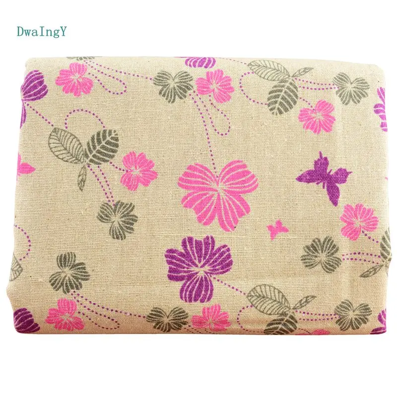 

DwaIngY Flower Pattern,Printed Cotton Linen Fabric For DIY Quilting Sewing Tablecloth Pillowcase Placemat Cushion 50x150cm
