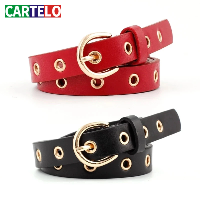 Ремень CARTELO с прорезями высокого качества Модный повседневный ремень из сплава