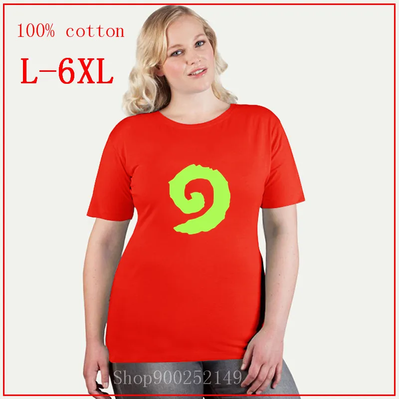 Hearthstone вихревой логотип размера плюс Топы 4XL 5XL 6XL футболки женские Футболки