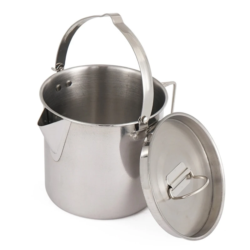 

1.2L Outdoor Kettle Picnic Camping Hanging Pot Portable Coffee Pot Teapot Camping Cooker for Hiking Camping Trip