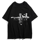 Футболки Trigun в стиле Харадзюку, винтажные мужские и женские футболки с графическим рисунком Николаса д вольфвуда ваша, мультяшным рисунком Ullzang в стиле 90-х