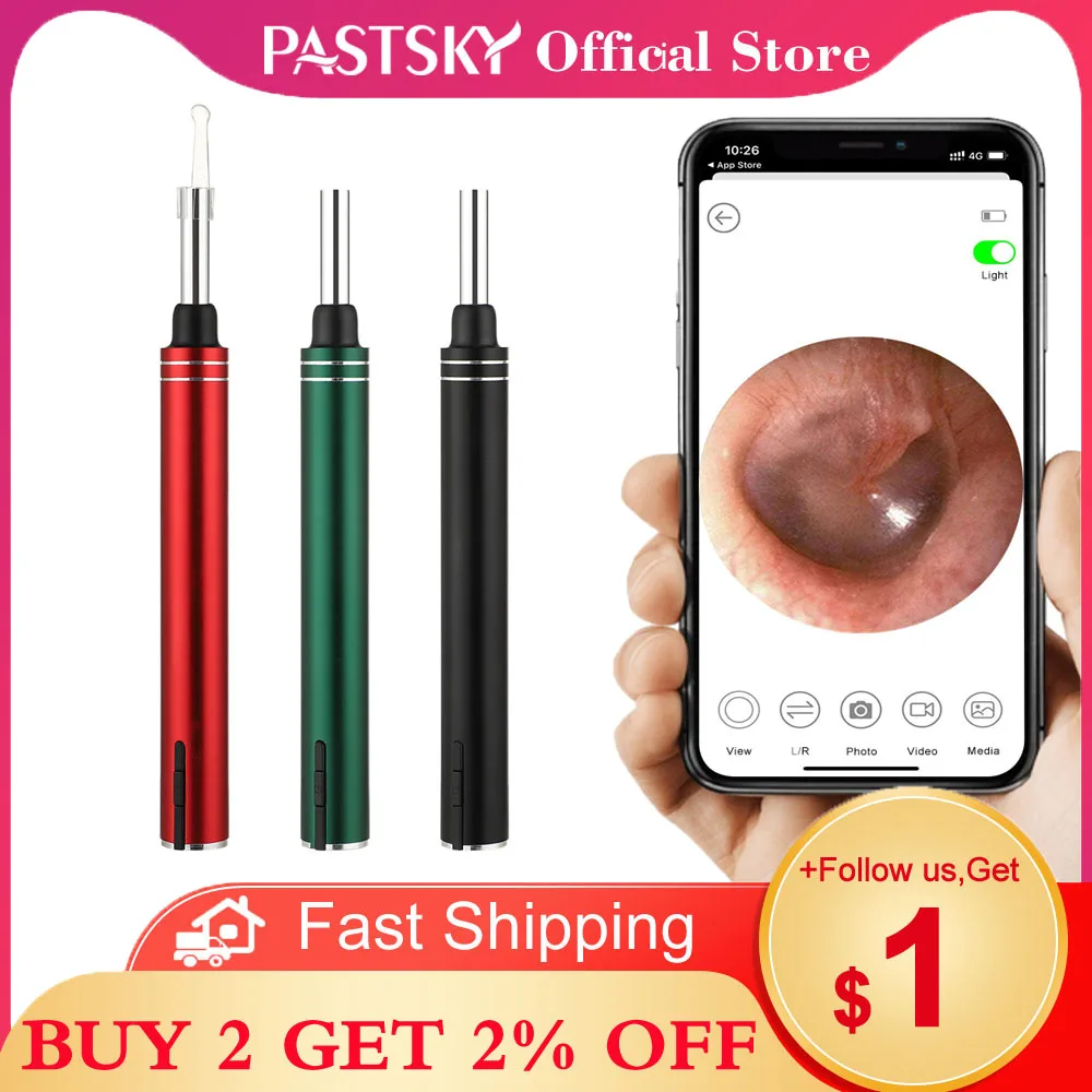 

5.5mm Ultra-Thin WiFi Ear Otoscope LED Camera Ear Candle Wax Cleaner Borescope Luminous Teeth Oral Inspection 3.0-5.0MP Kids pet