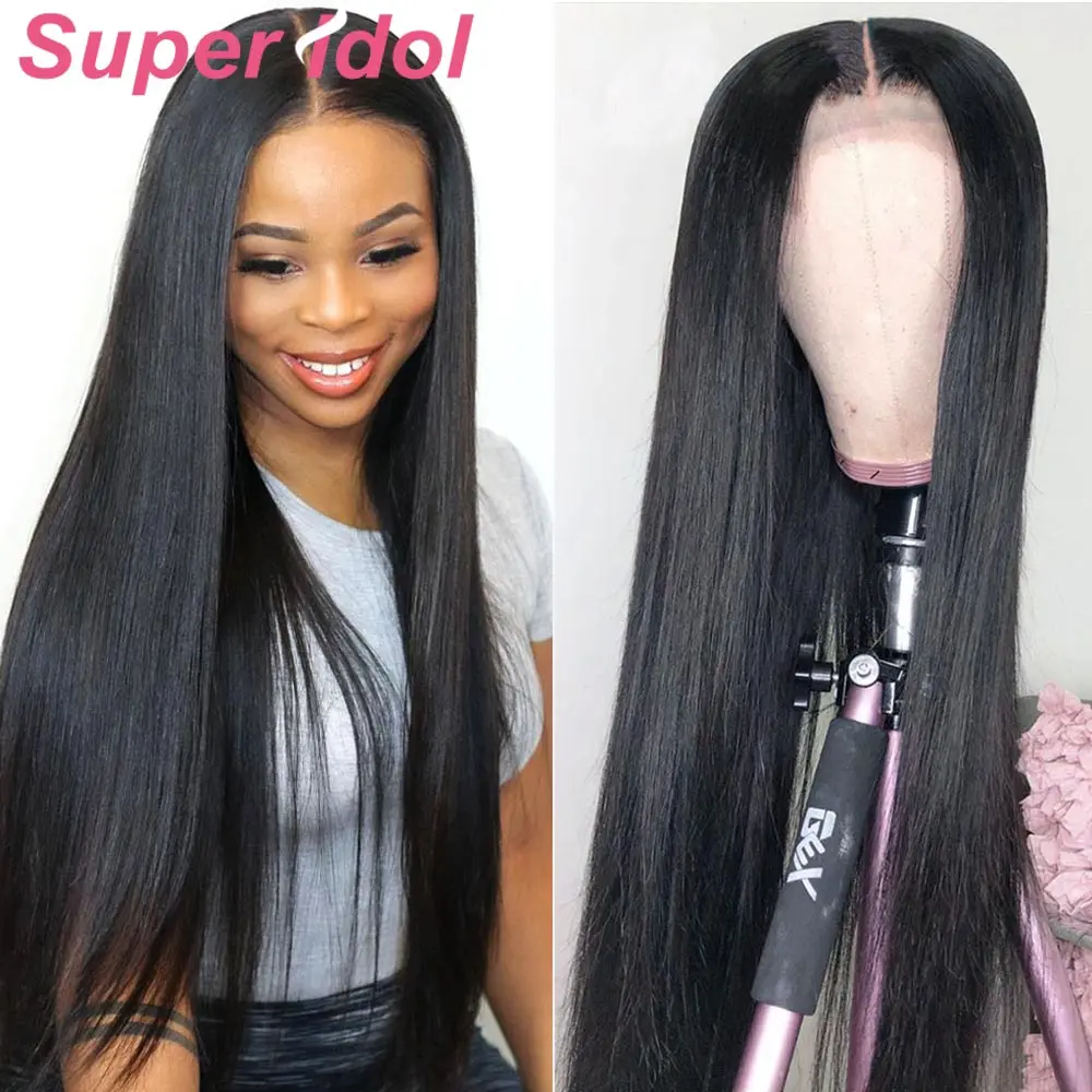 Прозрачные парики из человеческих волос HD на сетке прямые фронтальные