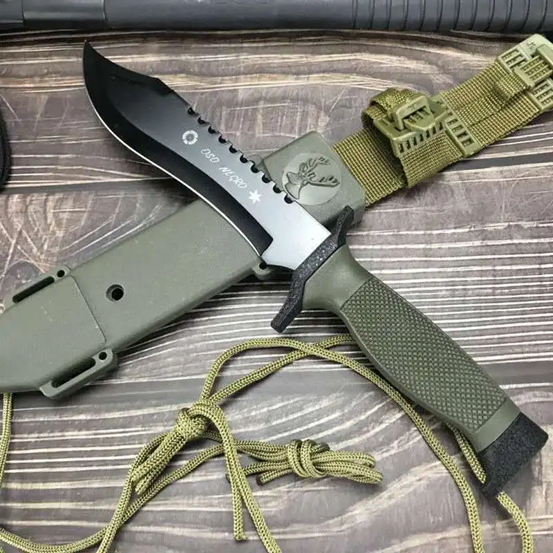 DuoClang OSO NEGRO Dureza Jungle King электрофорез 440c стальной нож с фиксированным лезвием