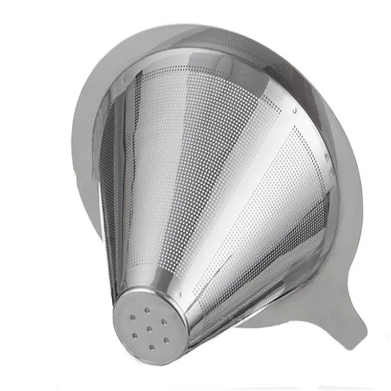 

Reusable Coffee Filter Stainless Steel Holder Metal Mesh Funnel Baskets Coffee Filters