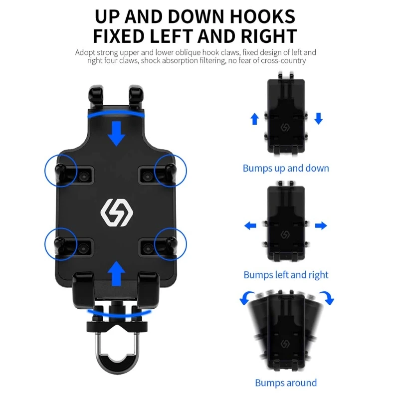 

Universal Metal Motorcycle Scooter Mobile Phone Mount Stand Holder Bike Cradle for 4.7-6.8" Cellphone Smartphone GPS