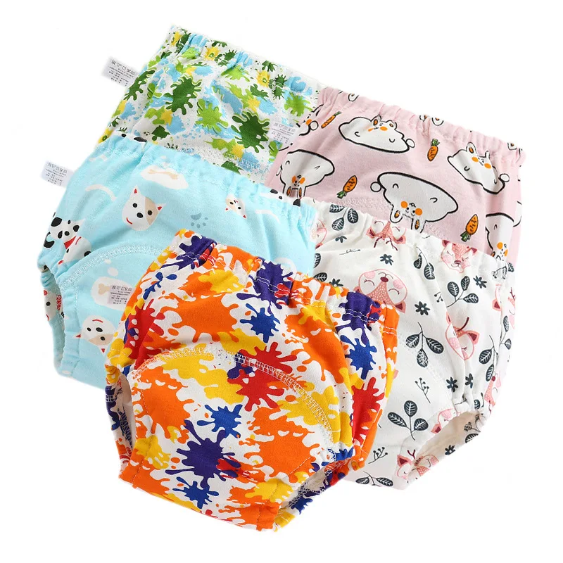 25pc/Lot Waterproof Cloth Diapers Reusable Toolder Nappies Baby Underwear Cotton Training Pants Panties
