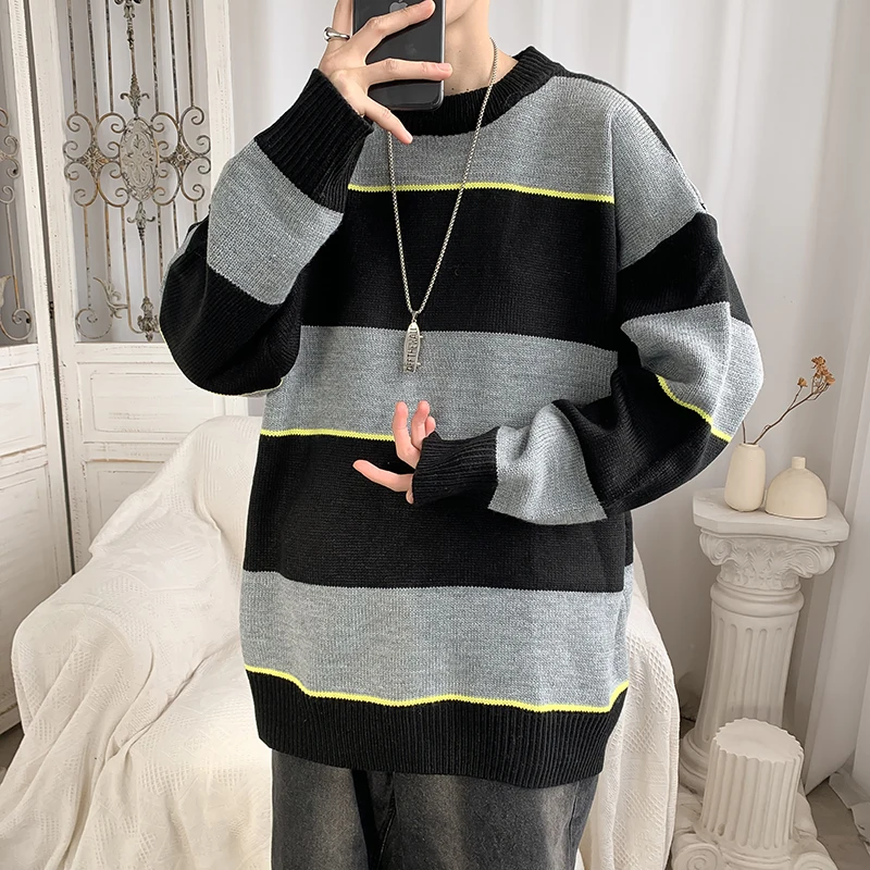 

Thicken Warm Mens Sweaters Pullovers Outdoor Casual Knitted Sweater Thicken Warm Chompas Para Hombre Loose Clothing BD50PP