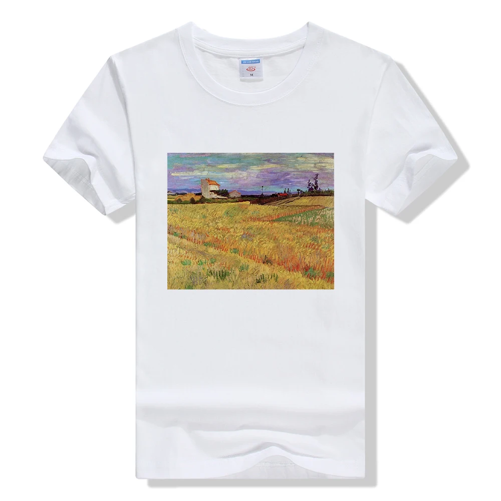 

Spring Van Gogh Cool T-shirt Nimation Funny Spoof And Classic Painting Letter Short Sleeves Streetwear Tshirt Fashion Women