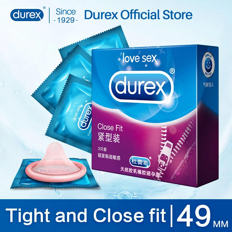 Презервативы Durex 3 маленького размера 49 мм портативные контрацептивы для