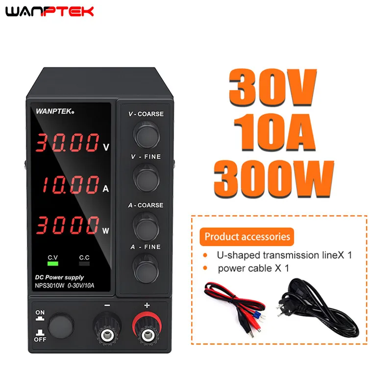 Fonte de Alimentação do Laboratório Wanptek Ajustável Laboratório 10a 60v 5a Regulador Tensão Estabilizador Comutação Fonte Alimentação dc 30v