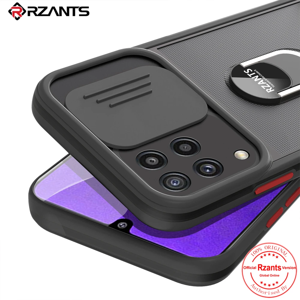 

Rzants For Samsung Galaxy A22 4G Case Anti fingerprint Shockproof 360 Rotation Ring Holder Lens Protection Thin Phone Cover