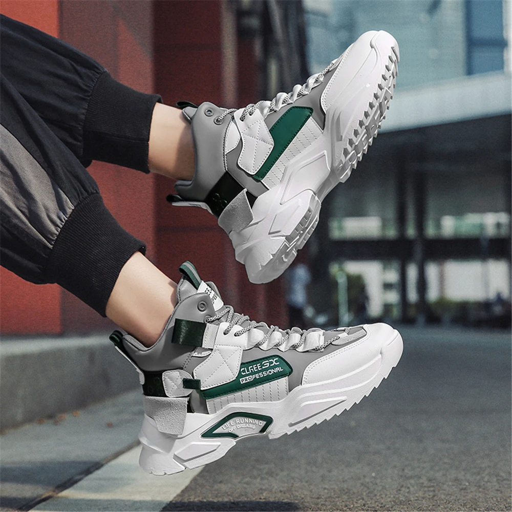 

Autumn Winter High Top Men Sneakers Outdoor Breathable Man Running Shoes Damping Air Cushion Men's Sport Basketball Shoes DEEZLA