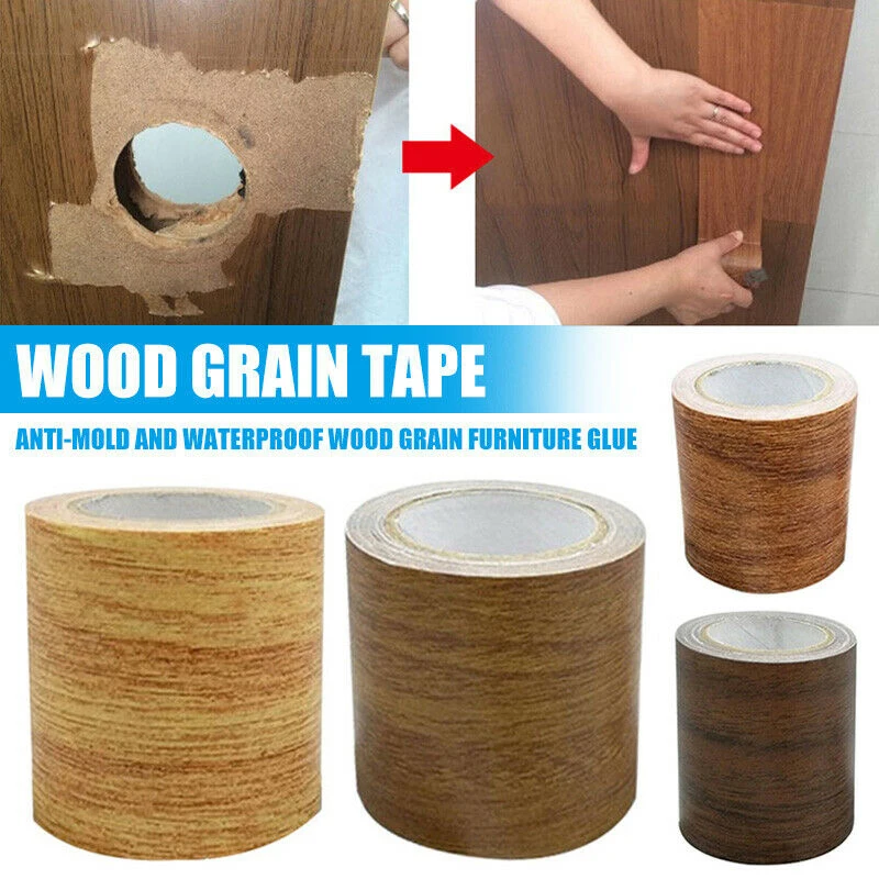

4.57m/Roll Realistic Wood Grain Repair Tape Patch Wood Textured Furniture Sticker Doors Windows Desks And Cabinets Repair Tape