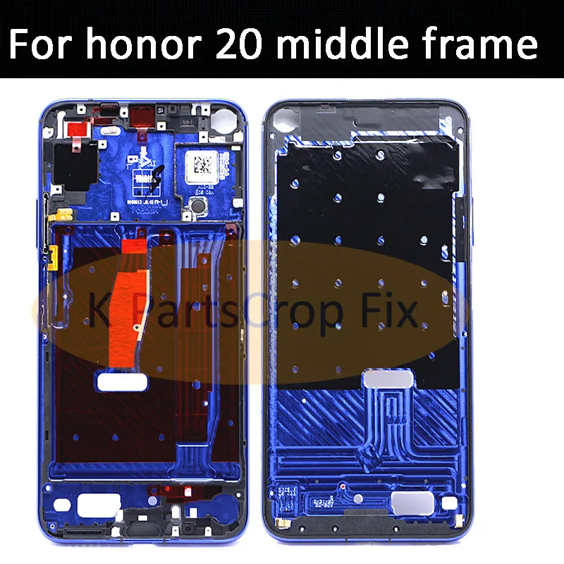 100% Оригинальная передняя рамка ЖК дисплея для Huawei Honor 20 средняя чехол с кнопками
