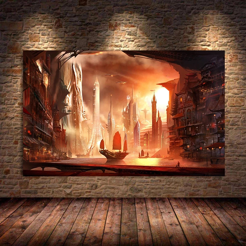 Винтажный Черный парусный корабль морской пейзаж пиратский холст картины