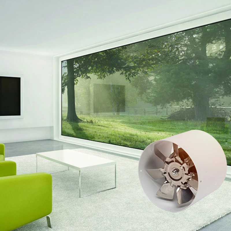 

2800R/Min Duct Booster Vent Fan Metal 220V 25W 4 Inch Inline Ducting Fan Exhaust Ventilation Duct Fan Accessories