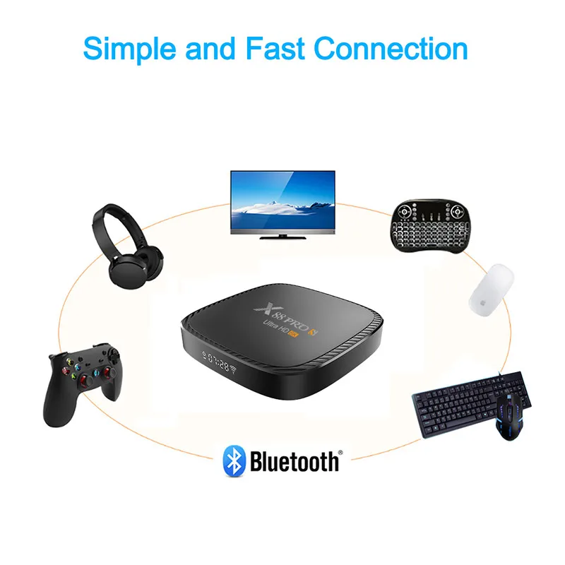 Caixa de ТВ x88 pro s allwinner h616 Android 10 0 2 4g &amp 5g duplo бруски Wi-Fi 4k 3d bluetooth 5 h. 265 conjunto с милыми