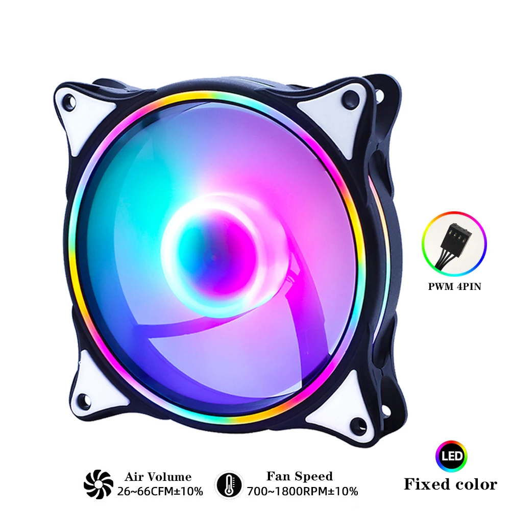 Wovibo RGB 120mm вентилятор PWM 4 PIN бесшумный Molex 4PIN для компьютера чехол Процессор