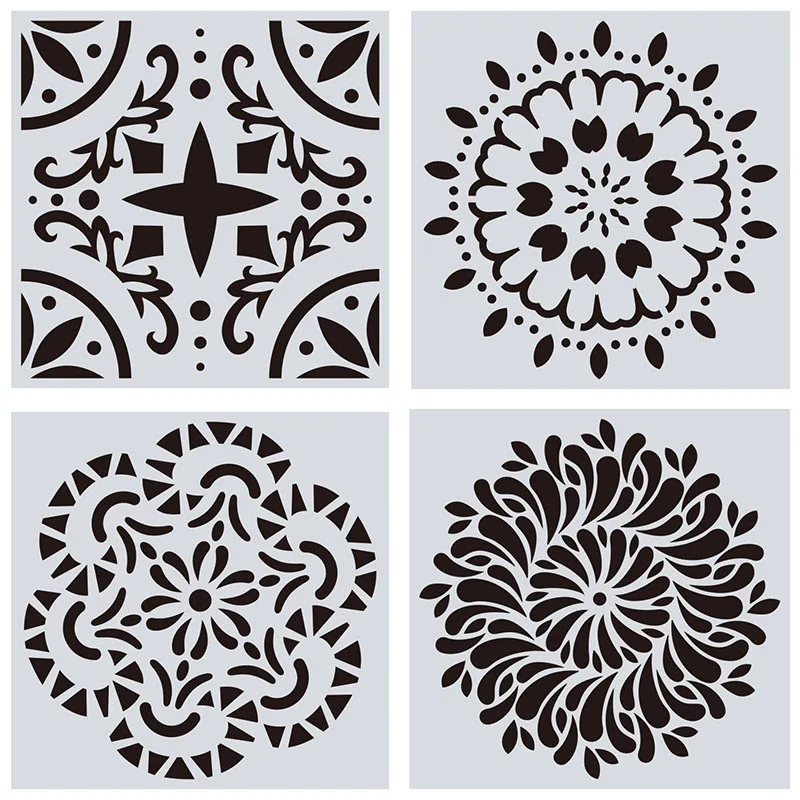 16 шт. Мандала шаблон для рисования трафарет стен живописи скрапбукинга DIY рок